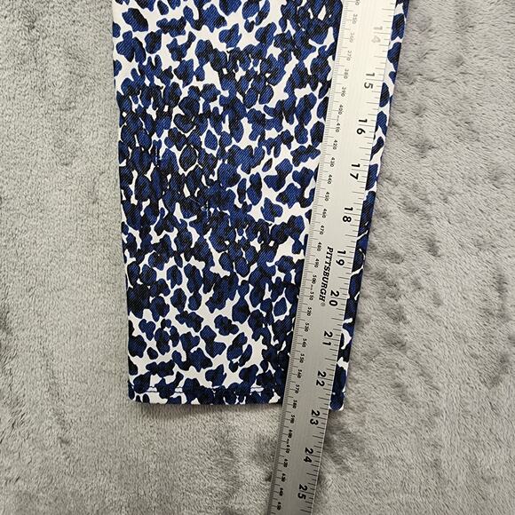 Faded Glory Jeans Womens M Black Blue White Animal Print Jegging Skinny Capri - Picture 8 of 10